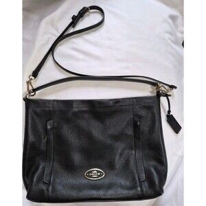 COACH Scout Hobo Black Pebbled Leather Shoulder Crossbody Bag